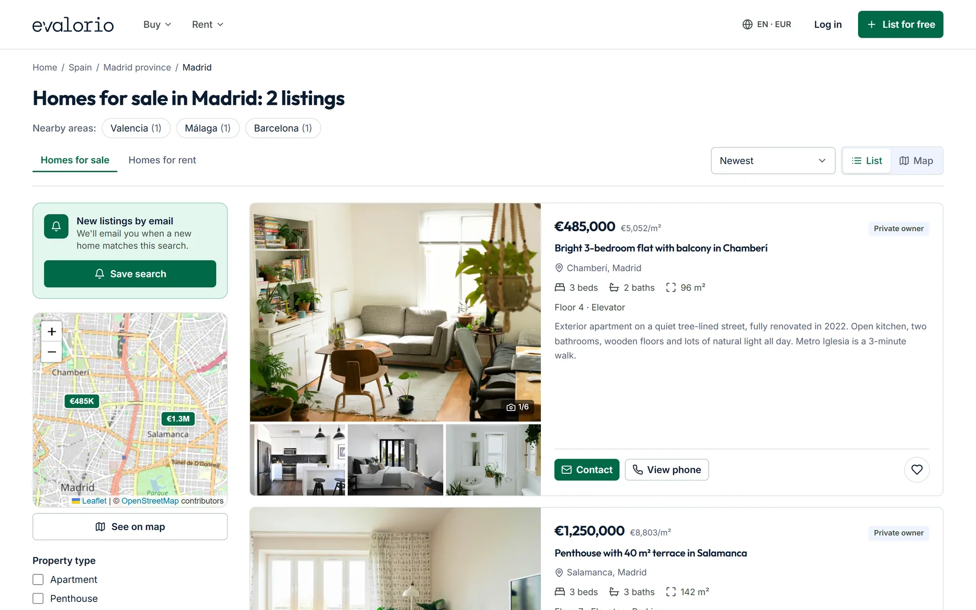 Screenshot of the product 2: Evalorio